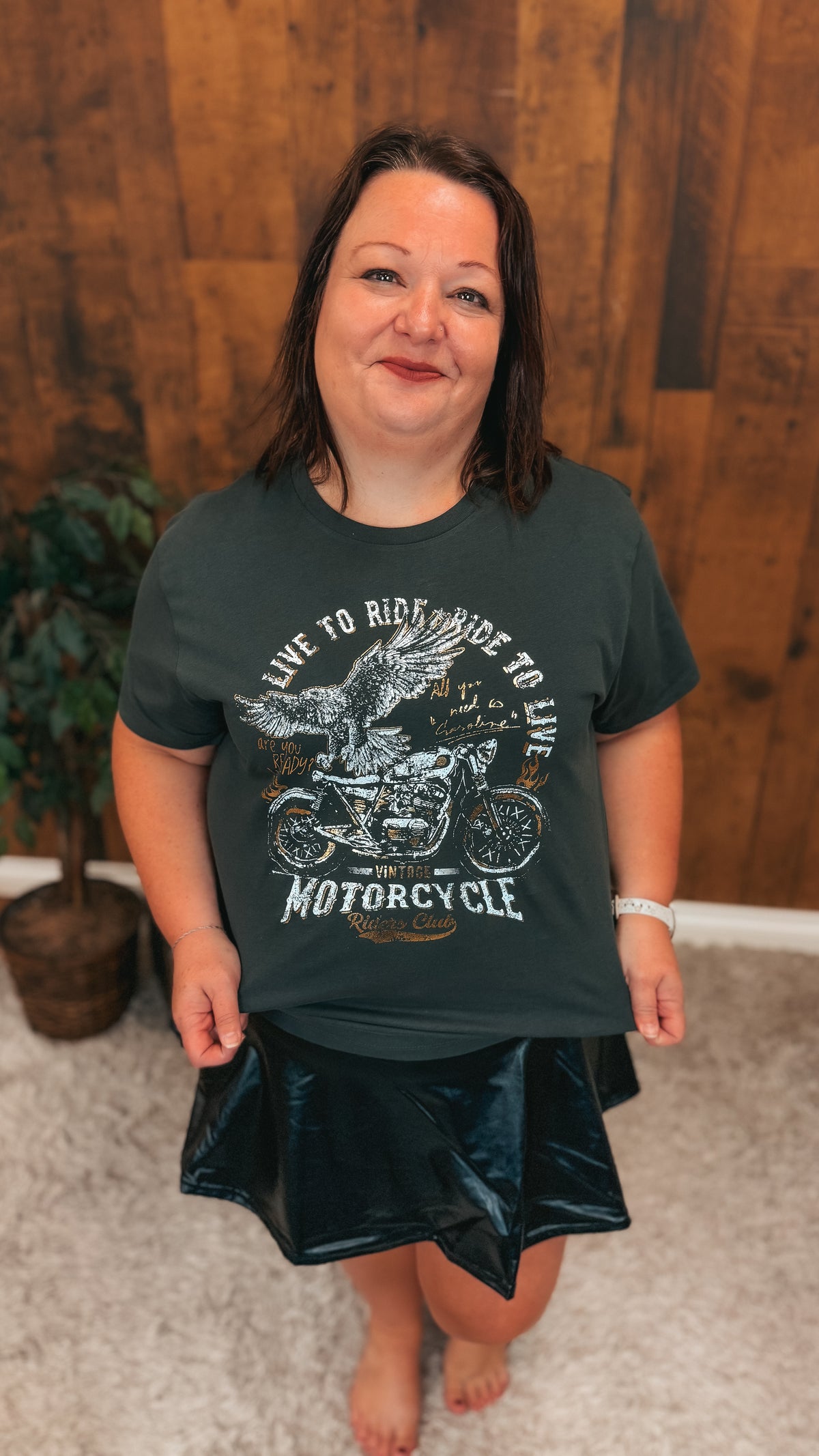 Motorcycle Graphic Tee | Grey