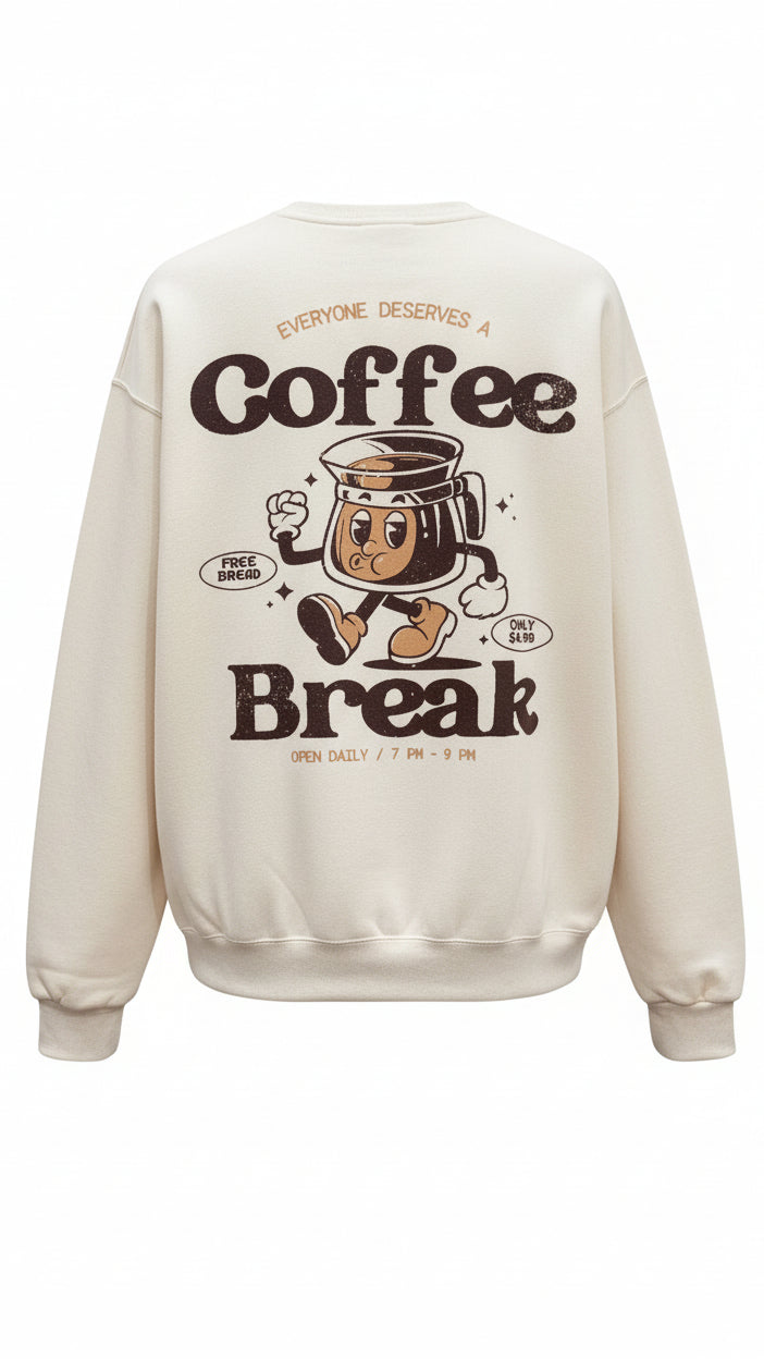 Coffee Break Crewneck | Cream