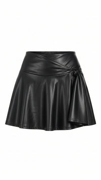 Dakota Faux Leather Skort | Black