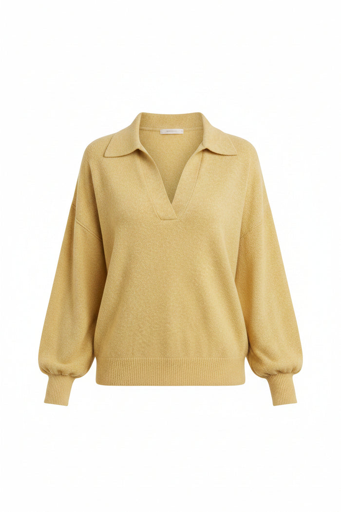 Tamara V-Neck Sweater | Yellow