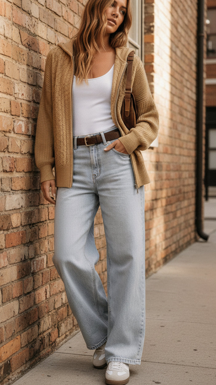 Brandi Zip Sweater Jacket | Taupe