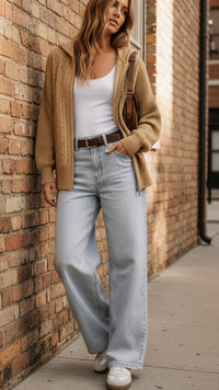 Brandi Zip Sweater Jacket | Taupe
