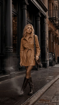 Lorna Faux Leather Jacket | Caramel
