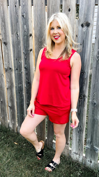 Payton Tank Top Short Set | Ruby