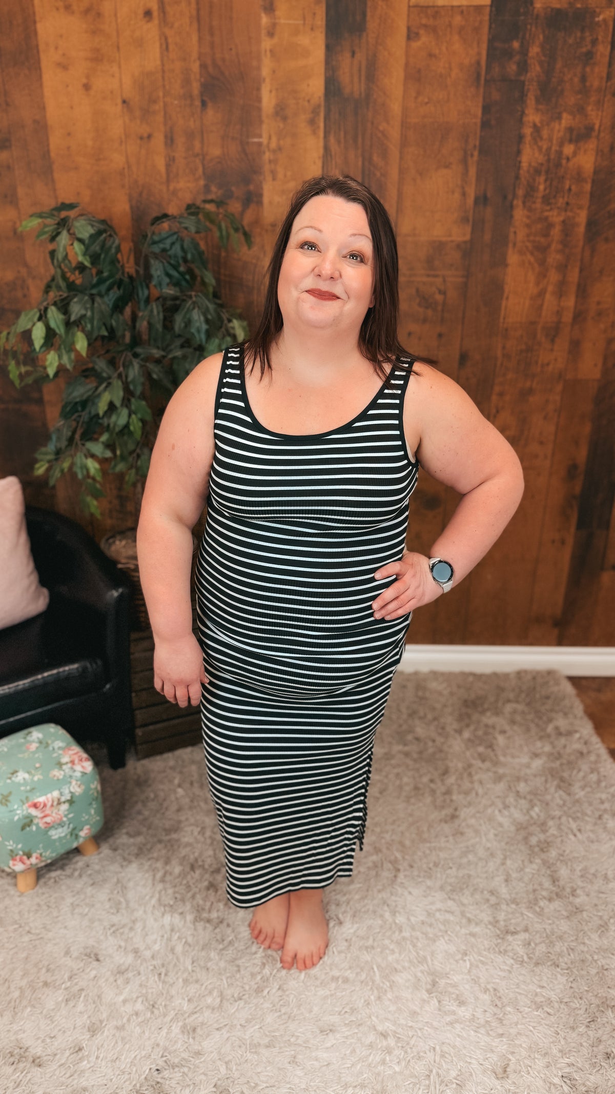 Claudia Stripe Sundress | Black