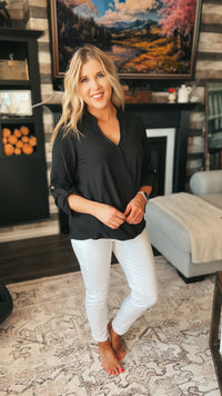 Aislynne Snap Blouse | Black