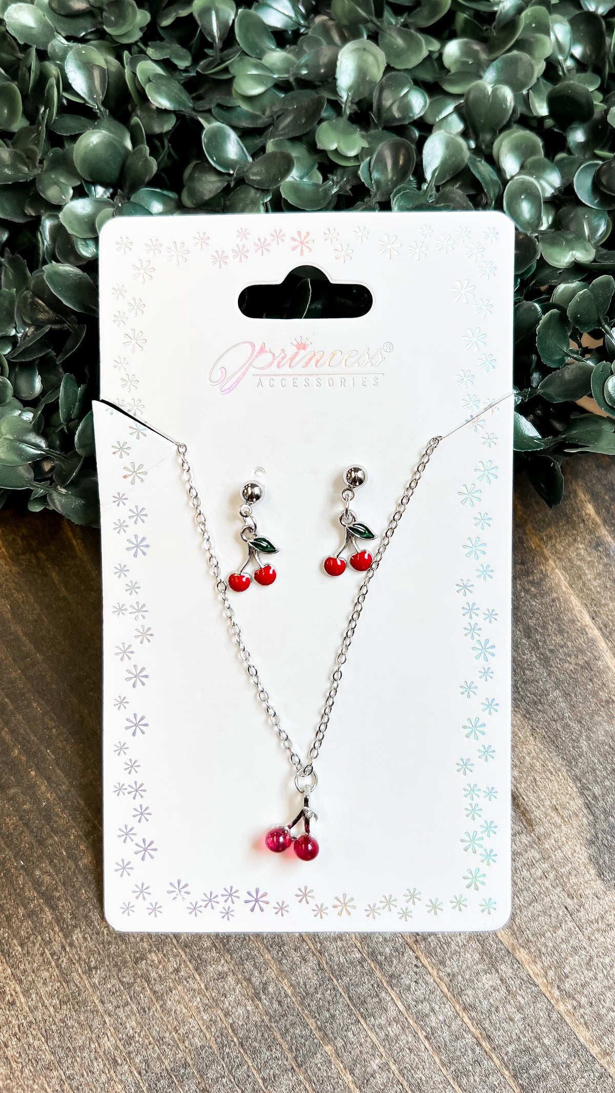Cherry Necklace & Earring Set | Silver