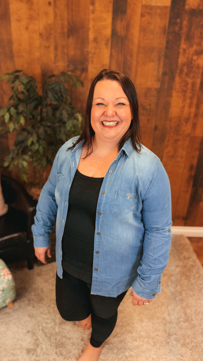 Cami Chambray Button Down | Light Denim