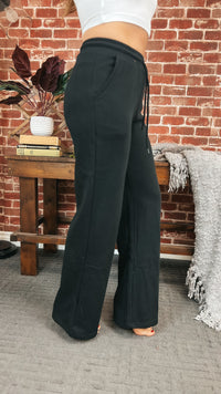 Jodie Wide Leg Jogging Pants | Black