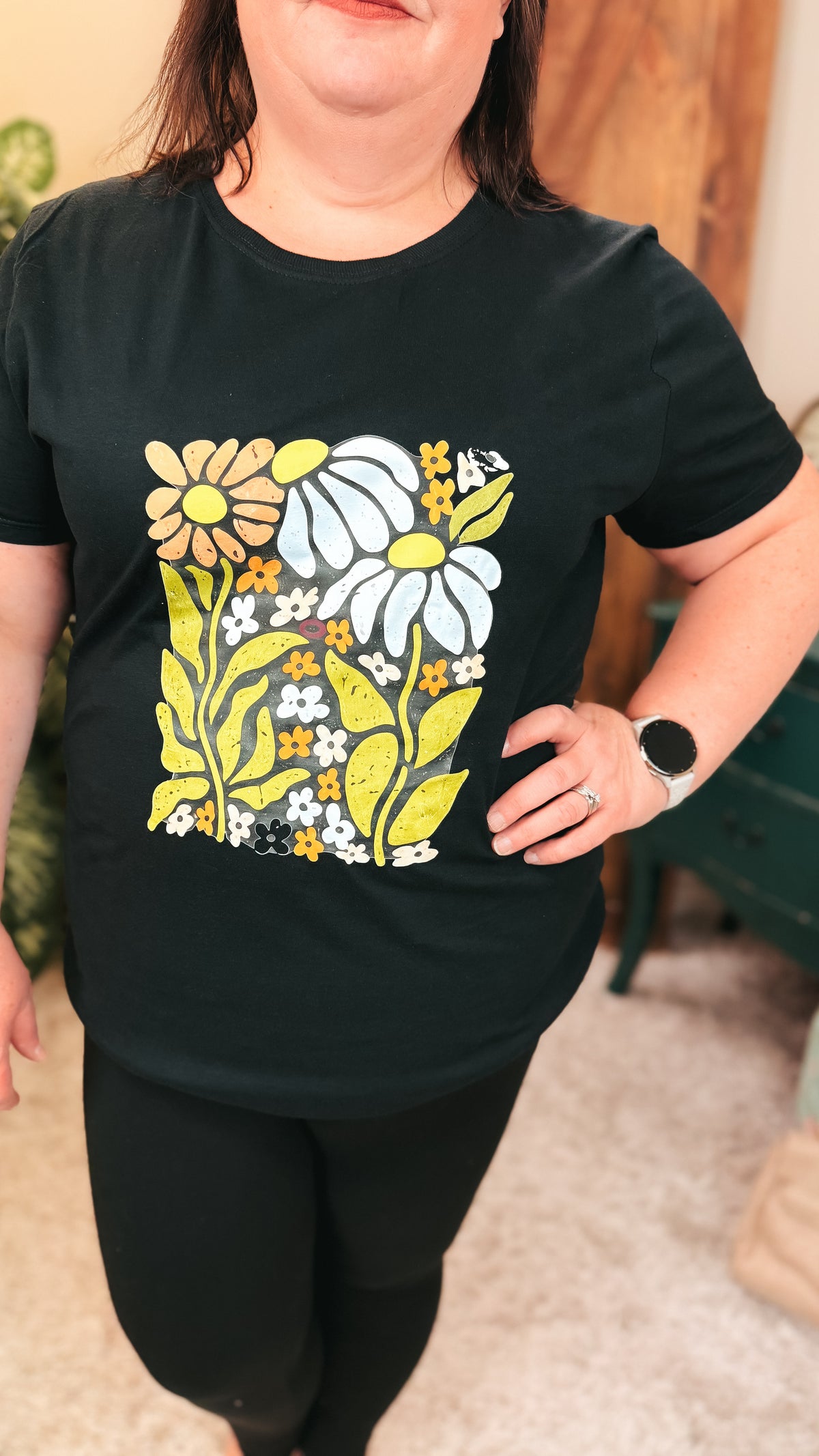 Floral Graphic Tee | Black