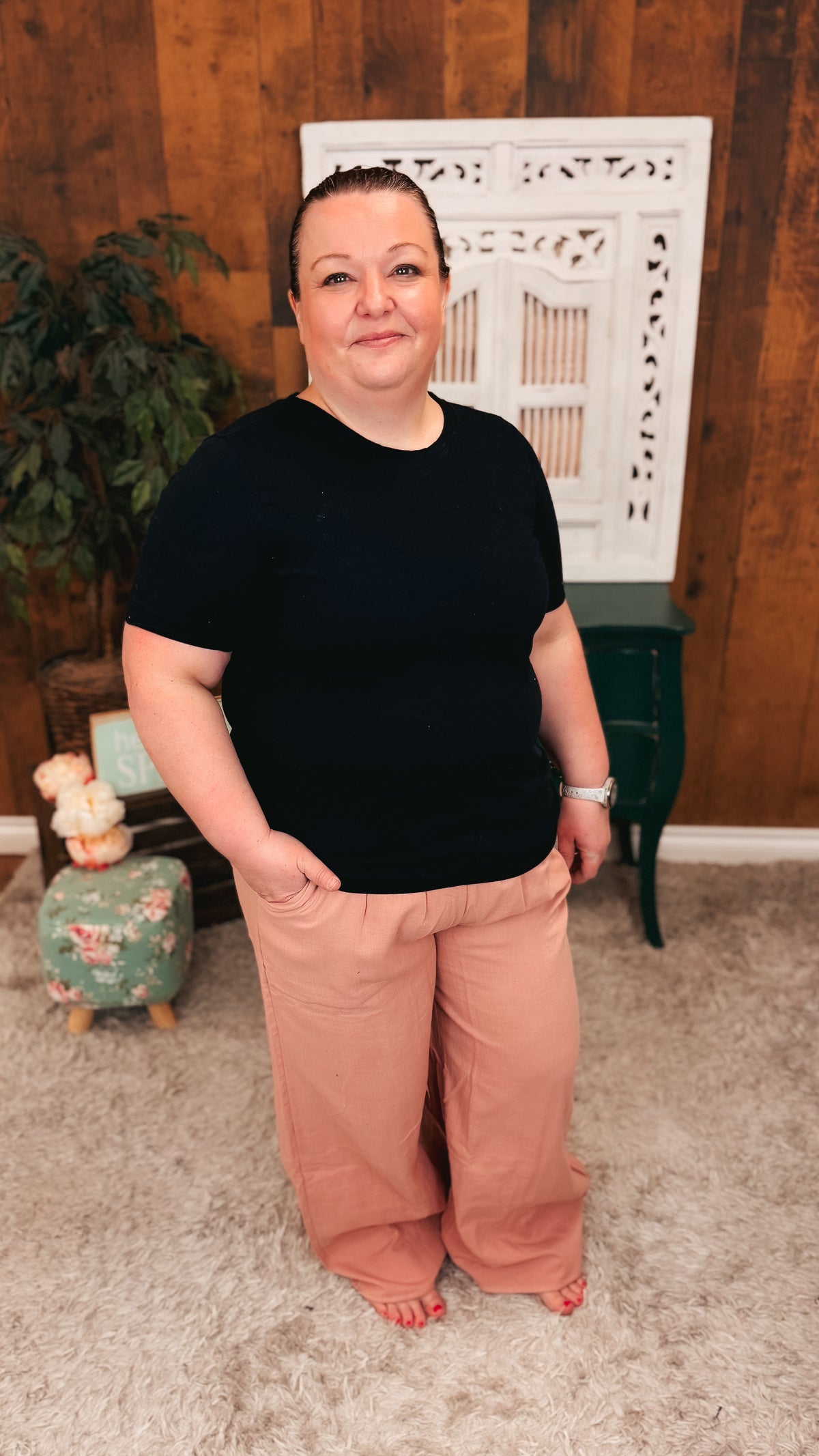 Nova Wide Leg Pants | Blush