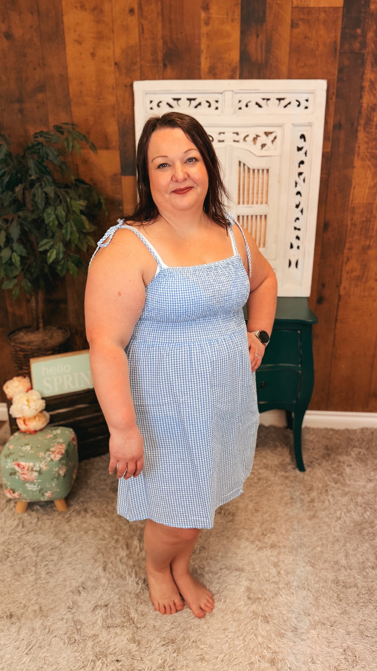 Eva Gingham Sundress | Blue
