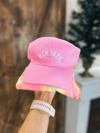 New York Baseball Hat: Pink