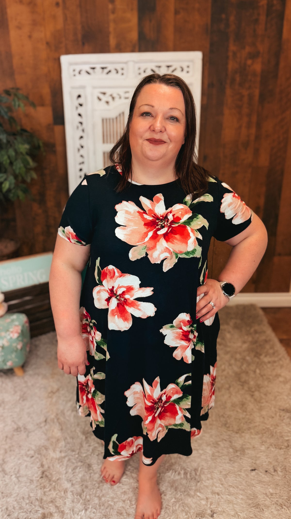 Mariah Floral Sundress | Black