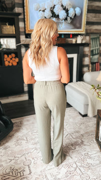 Gracy Pinstripe Dress Pants | Olive