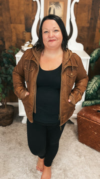 Joey Faux Leather Jacket | Camel