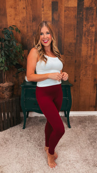 Rachel Leggings: Burgundy