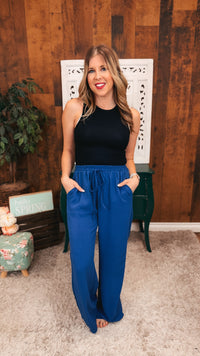 Crystal Wide Leg Pants | Denim Blue