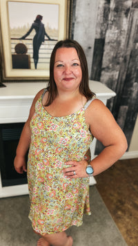 Diane Floral Sundress | Lime