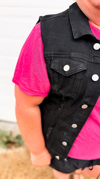 Evie Denim Vest | Black