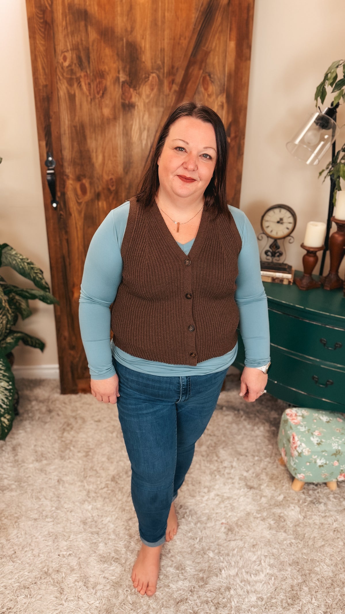 Amanda Knit Vest | Brown