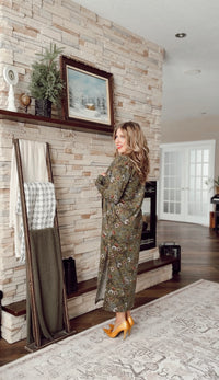Kendal Floral Duster Cardigan | Floral Olive