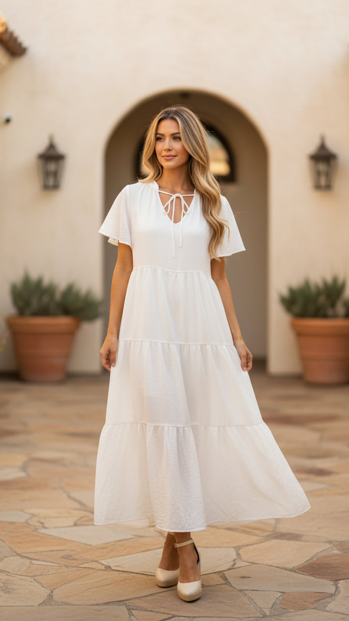 # 13 - White Linen Maxi Dress | SAMPLE SALE