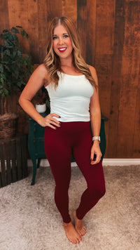 Rachel Leggings: Burgundy