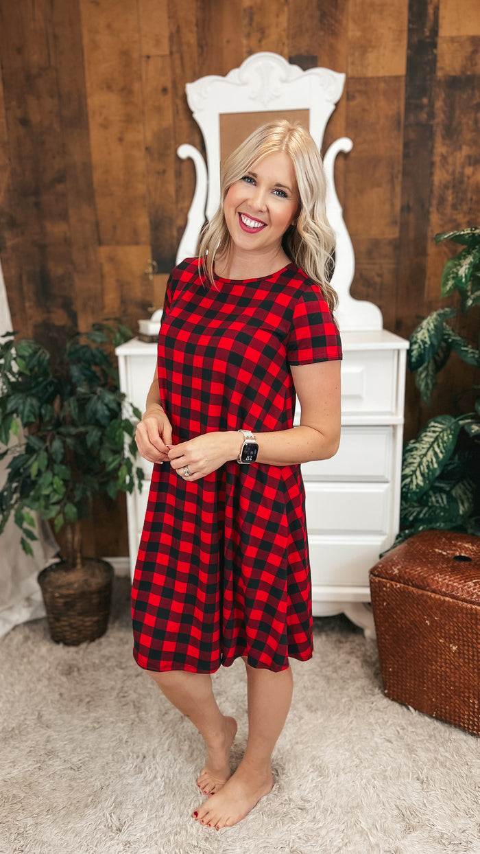 Linda Buffalo Plaid Dress | Red