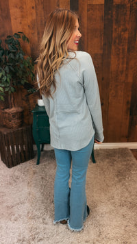 Leslie Waffle Long Sleeve | Light Grey