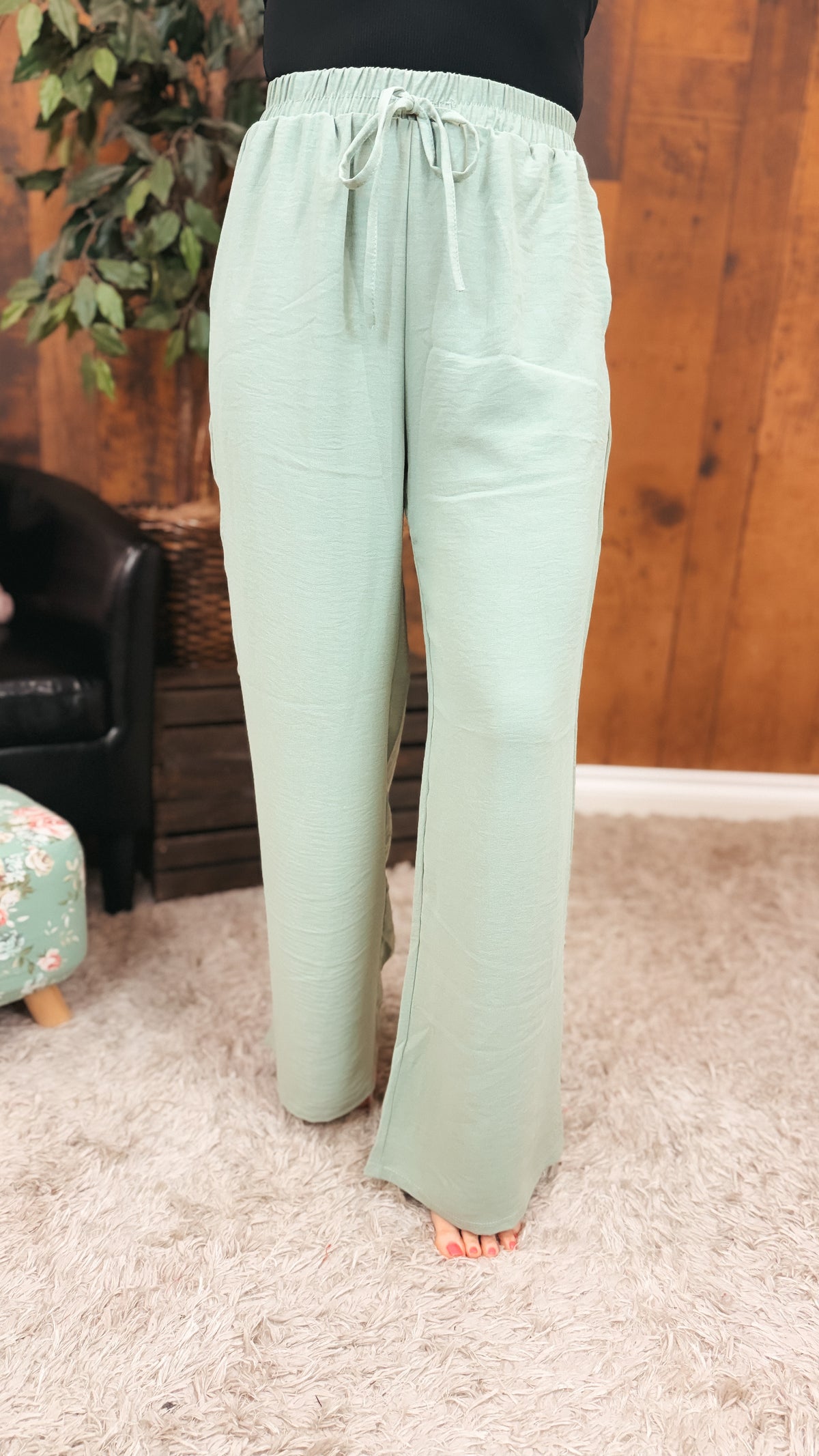 Crystal Wide Leg Pants | Olive