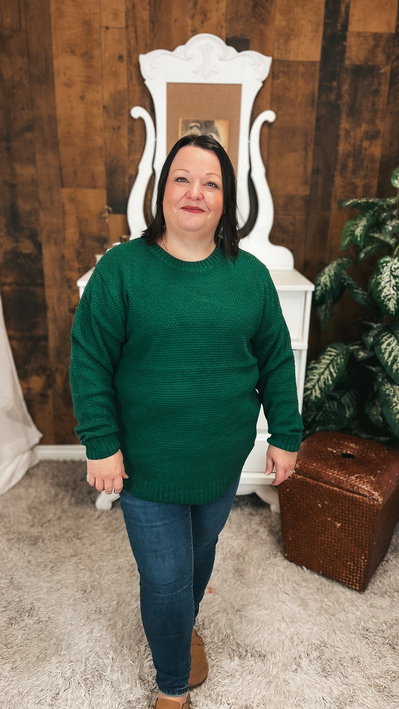 Scarlett Knit Sweater: Dark Green