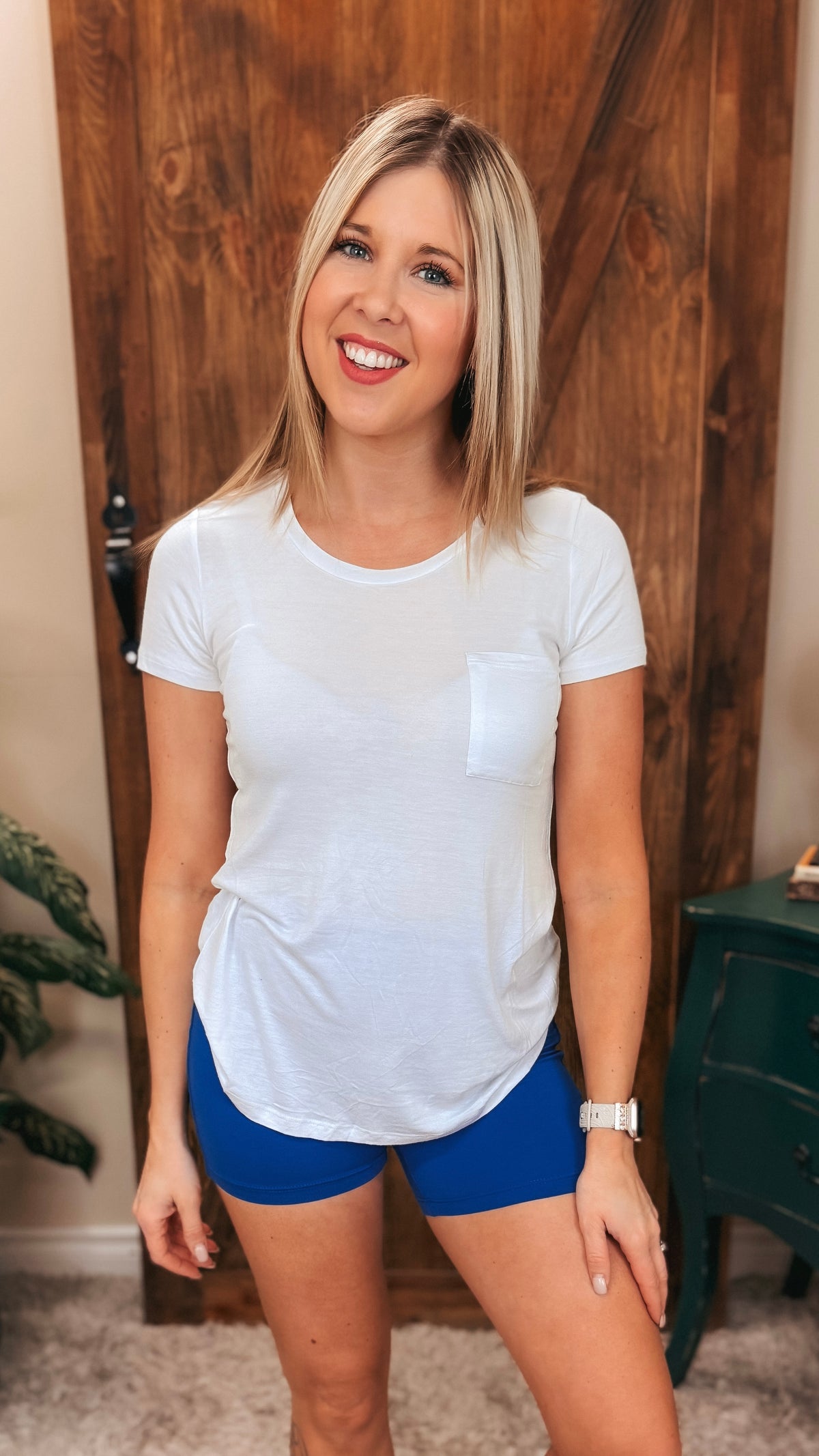 Laura Heathered Tee | White
