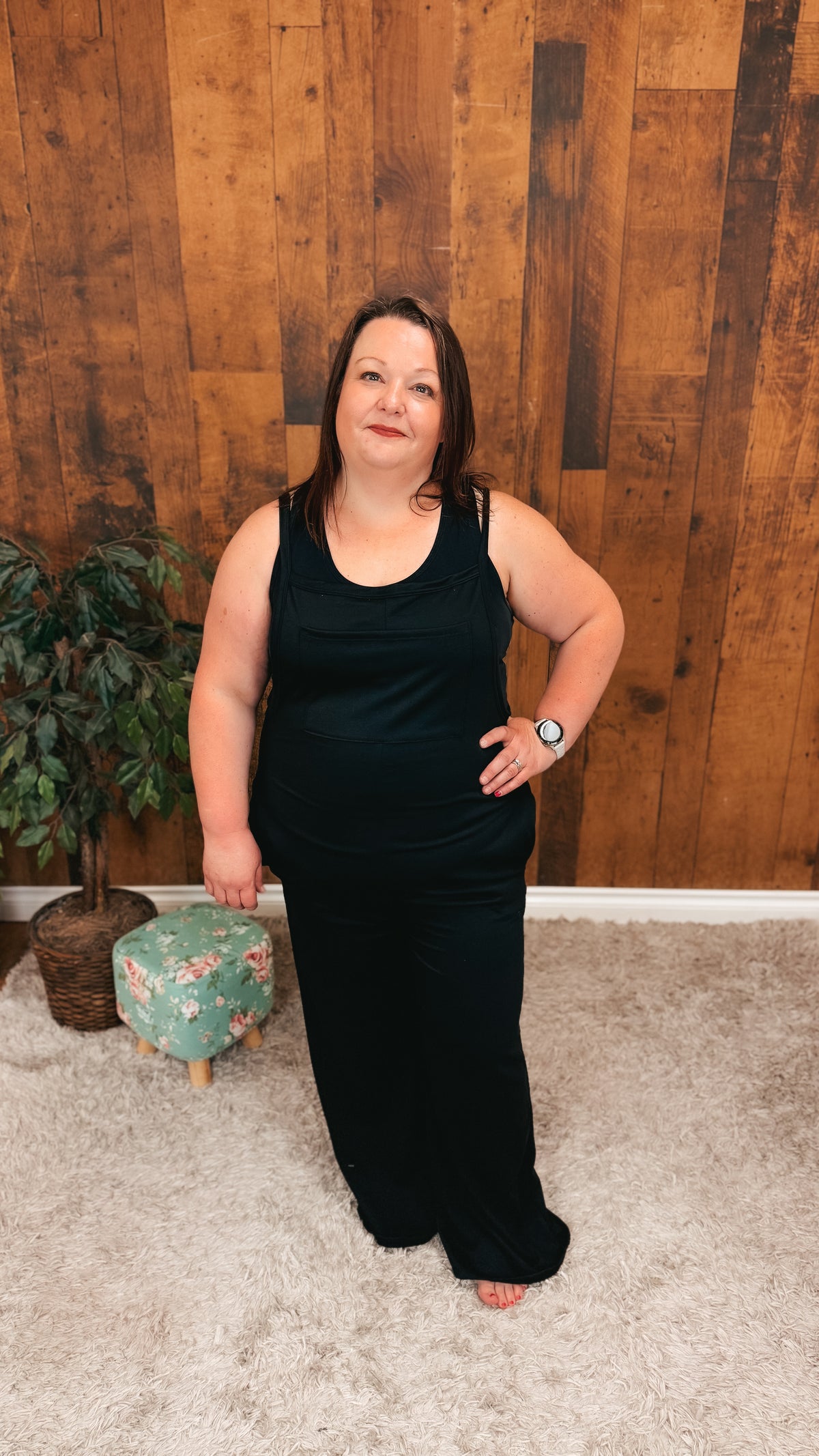 Rebecca Wide Leg Romper | Black
