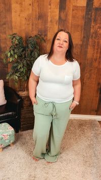 Crystal Wide Leg Pants | Olive