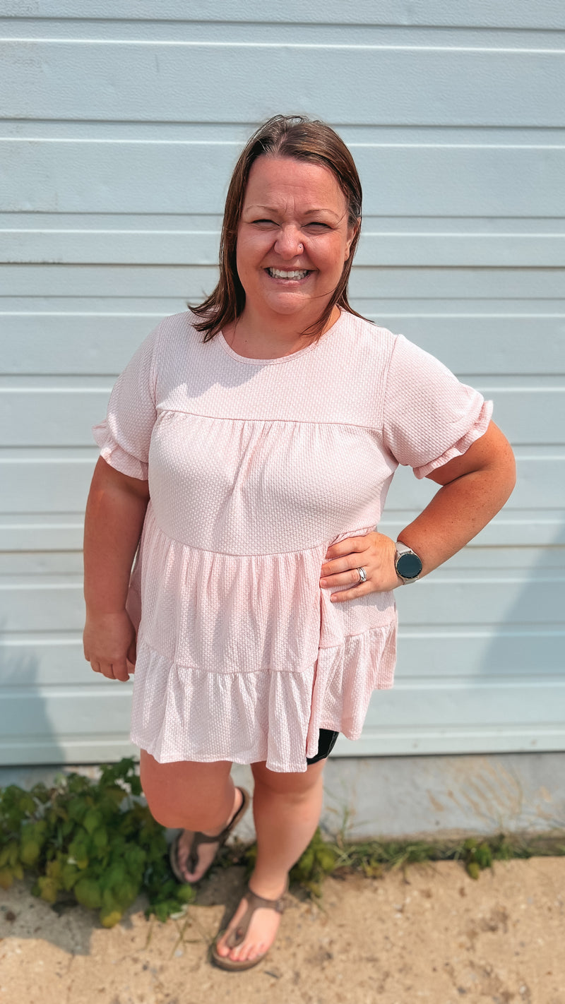 Dolly Babydoll Top: Pale Rose