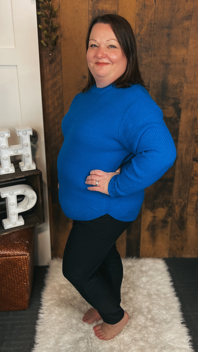 Scarlett Knit Sweater: Ocean Blue