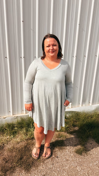 Violet Long Sleeve T-Shirt Dress | Grey