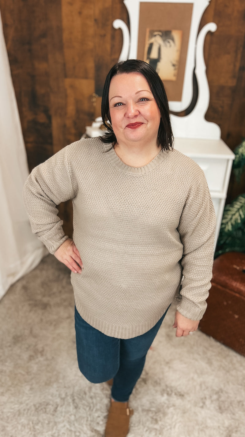 Scarlett Knit Sweater: Light Mocha