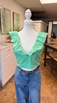# 17 - Mint Lace Tank | M | SAMPLE SALE