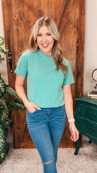 Michelle Basic Tee | Heather Green
