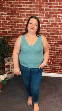 Abigail Knit Tank Top | Sage