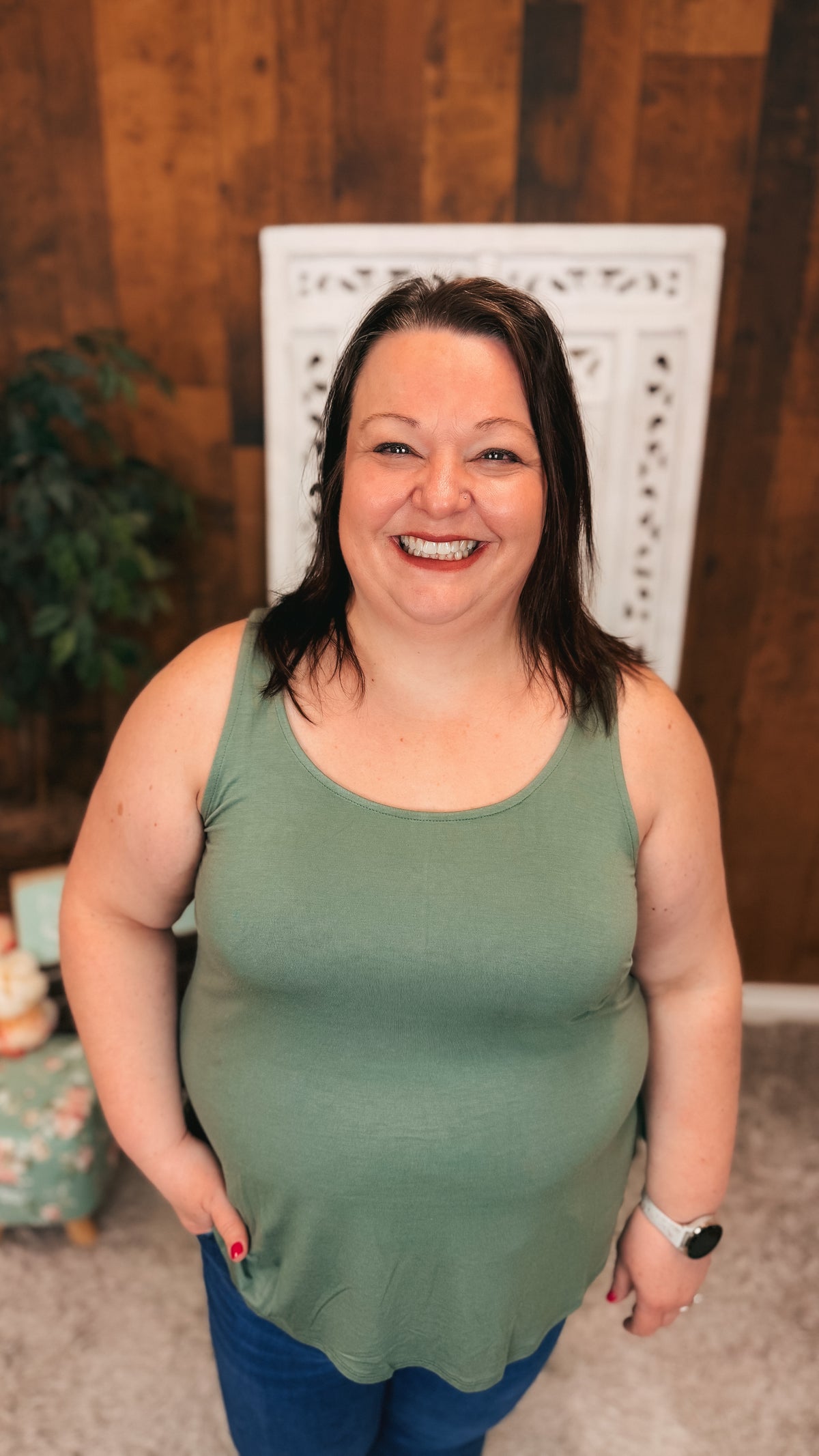 Morgan 2.0 Basic Tank Top | Olive
