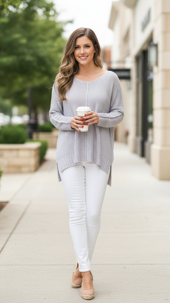 Lorraine Oversized Knit Sweater | Lavender