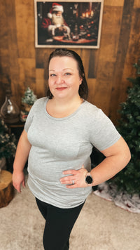 Laura Heathered Tee | Grey