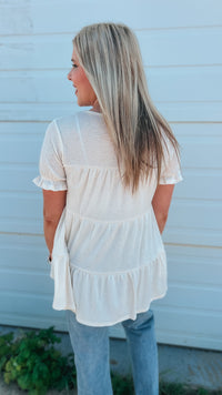 Dolly Babydoll Top: Cream