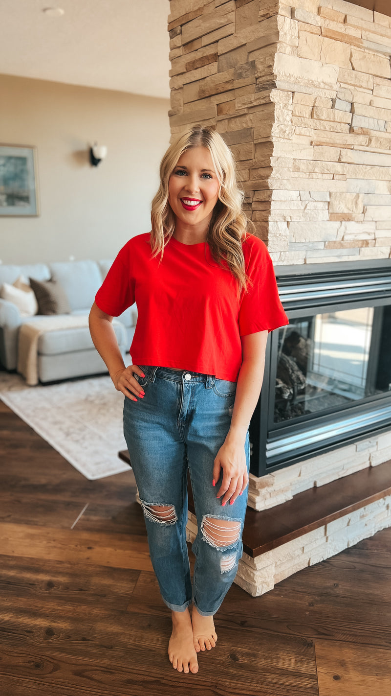 Christa Boxy Tee | Red