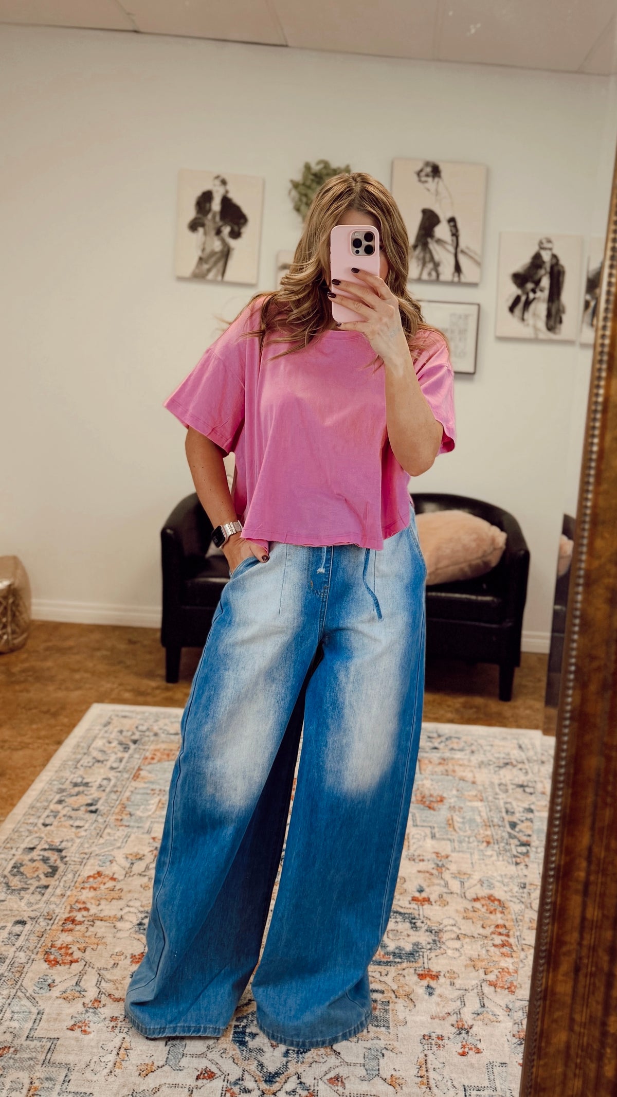 Juliette Flutter Tee | Bright Mauve