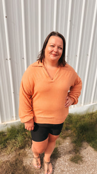 Tamara V-Neck Sweater | Rust