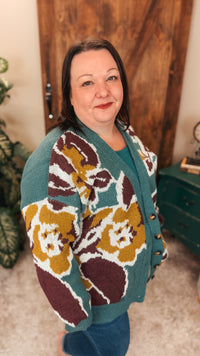 Jessica Floral Cardigan | Forest